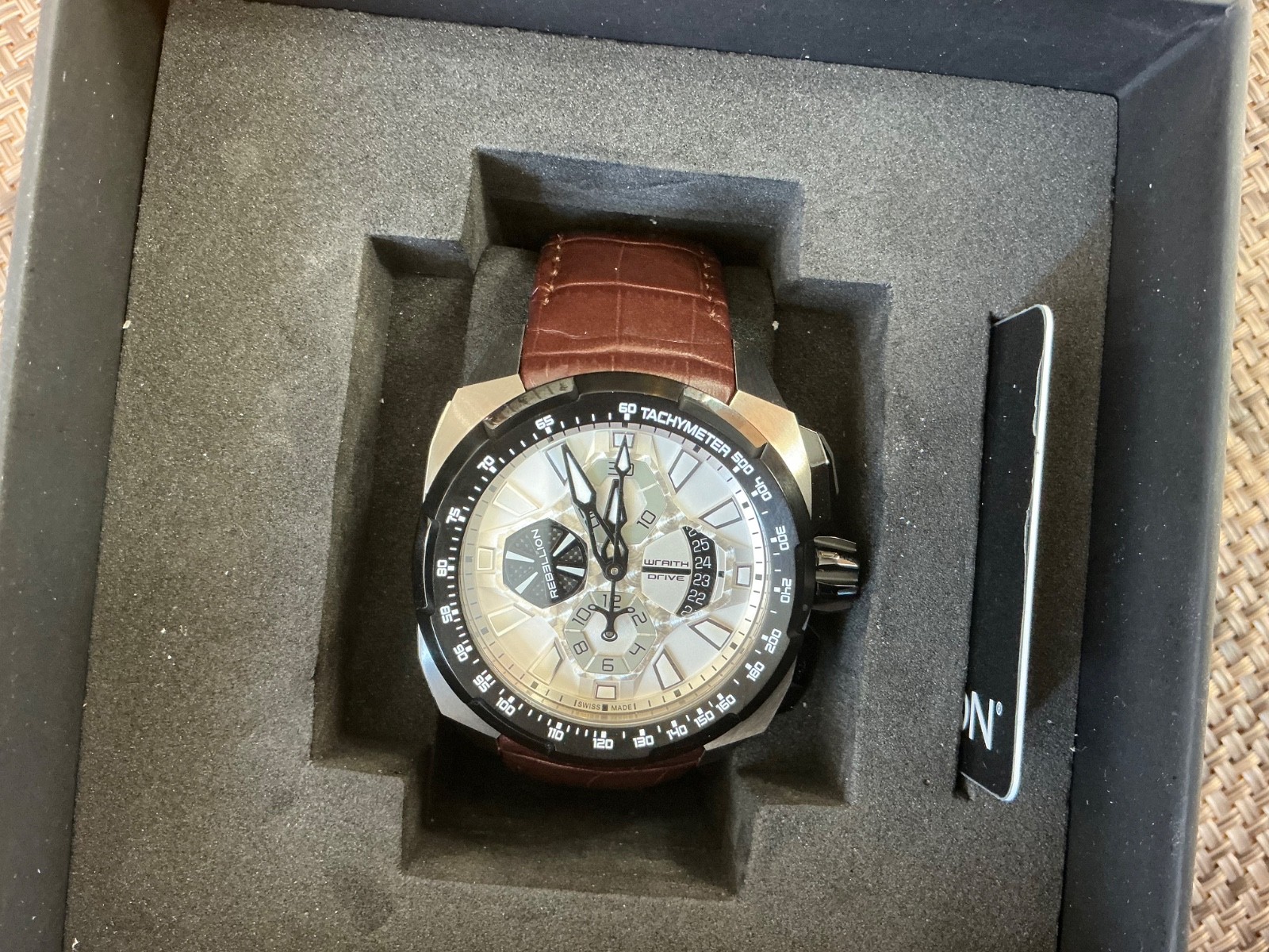 Rebellion Men’s ‘Wraith’ Leather Strap Watch RB.WR.CH.TB.GTWC