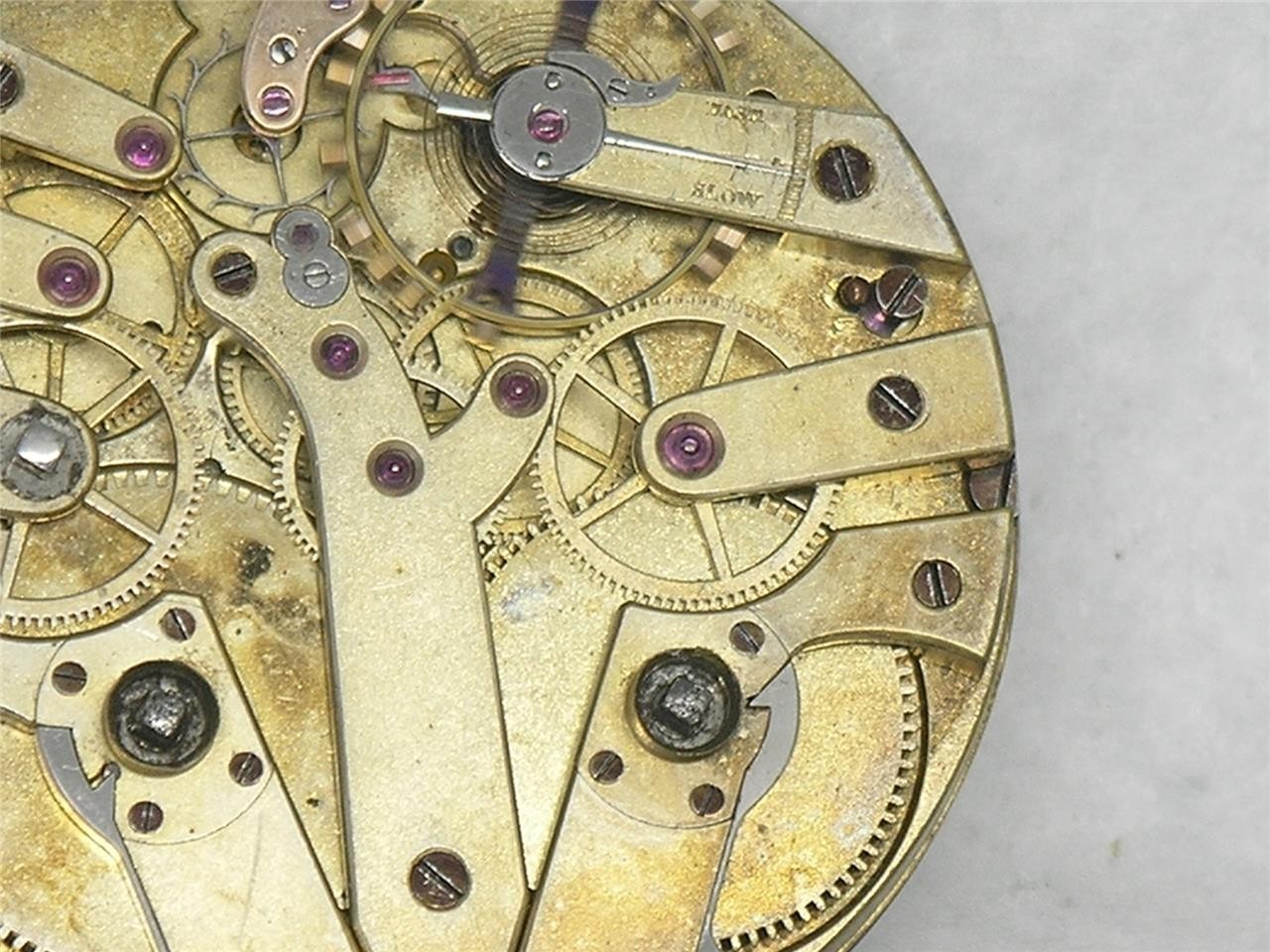 VERY RARE 30 JEWEL 44MM JUMPING INDEPENDENT SECONDS SWISS MOVEMENT, RUNNING!