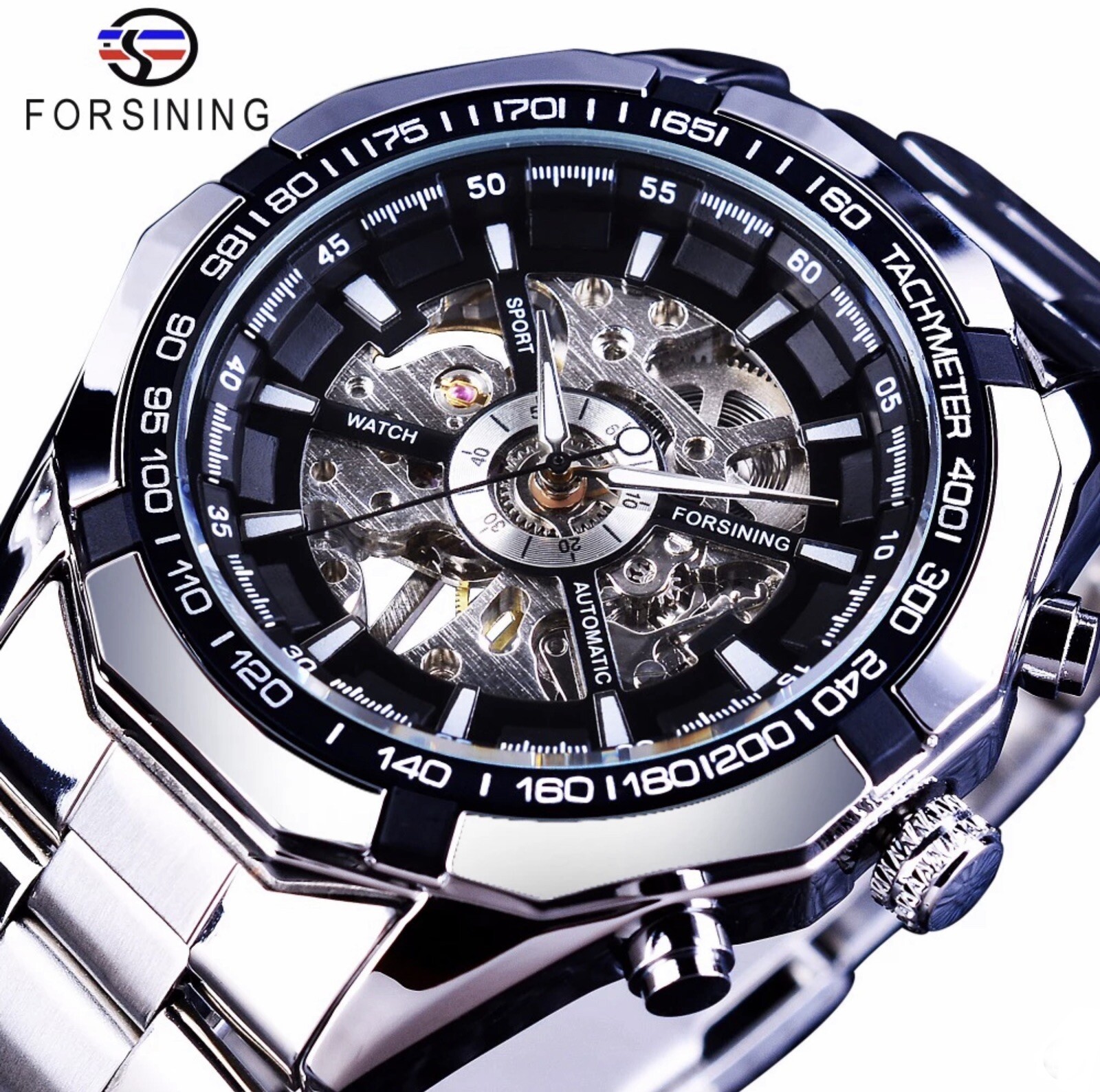 Men’s Watch Skeleton Mechanical Luminous Luxury Waterproof Sport Watch Octagon