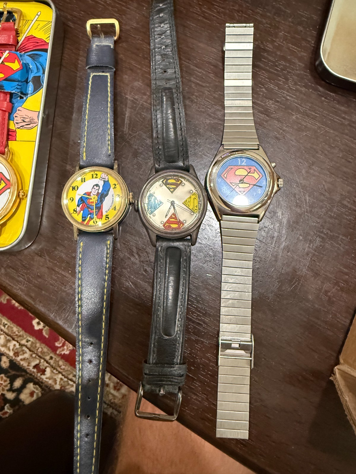 Vintage superman watches: 1977 VINTAGE Dabs & Co DC Comics SUPERMAN watch, etc.