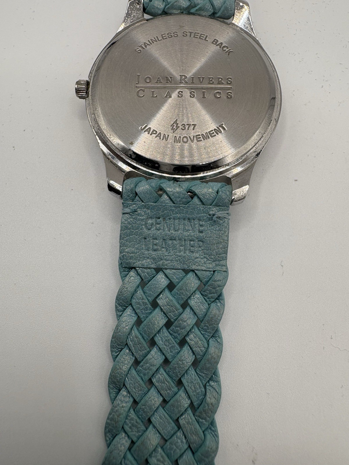 Joan Rivers Classics Women’s Watch Cream Aqua Blue Silver Tone Needs Battery