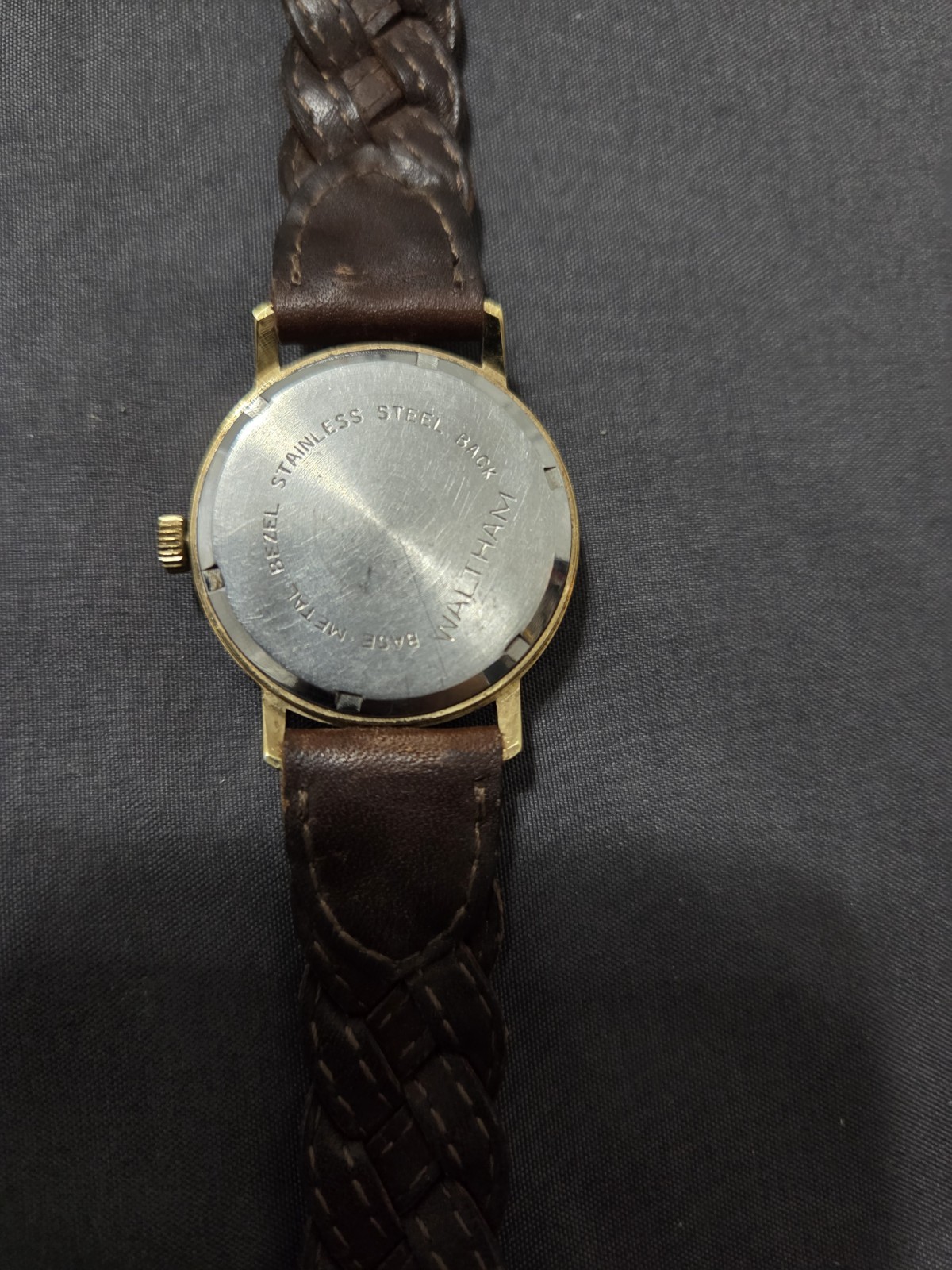 Vintage Waltham 17 Jewels Manual Wind Red Tip Second Gold Plated Watch RUNNING