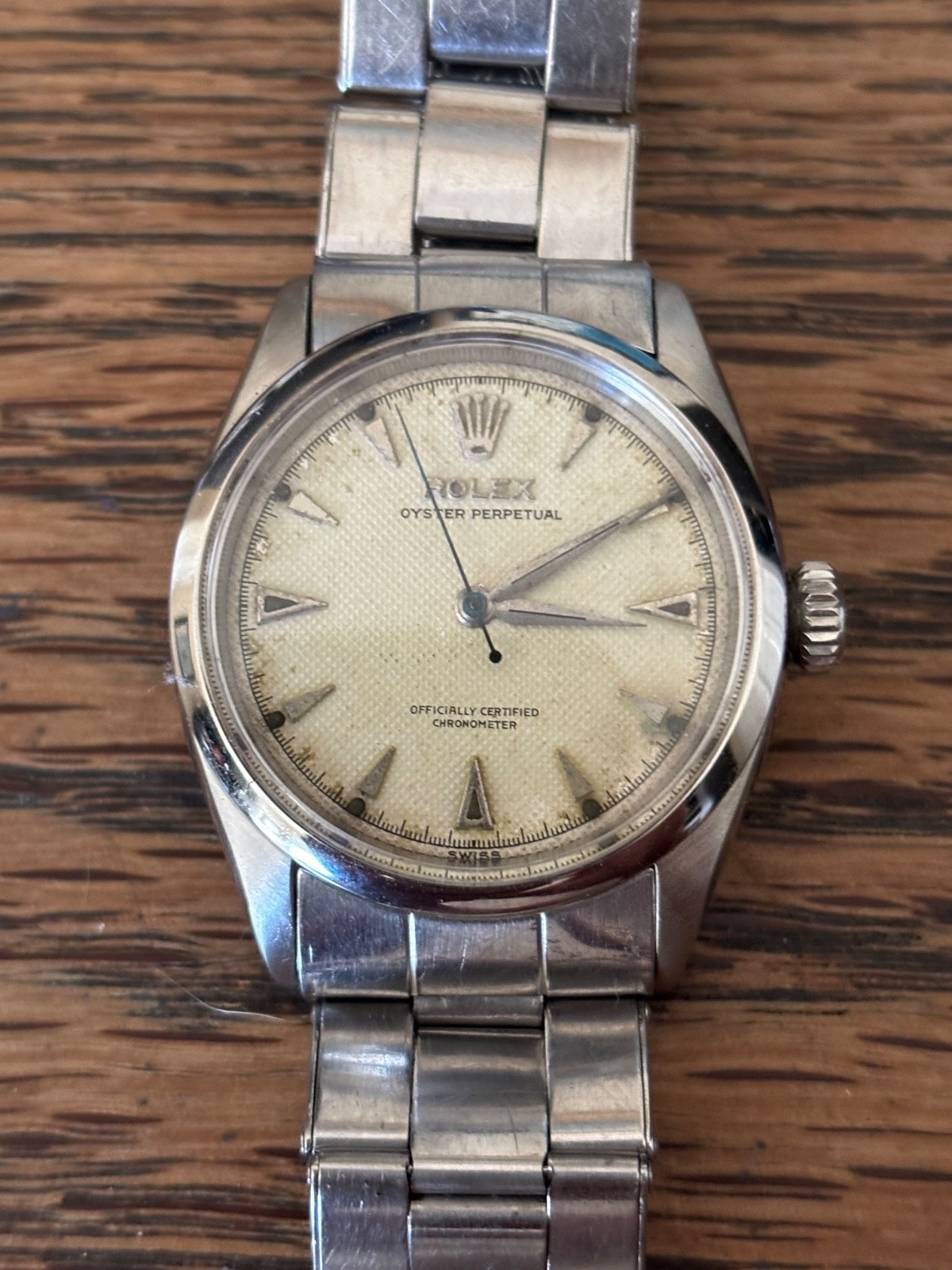 Rolex Big bubbleback Chronometer 1953 Oyster Perpetual 6284 honey comb 7205 Band
