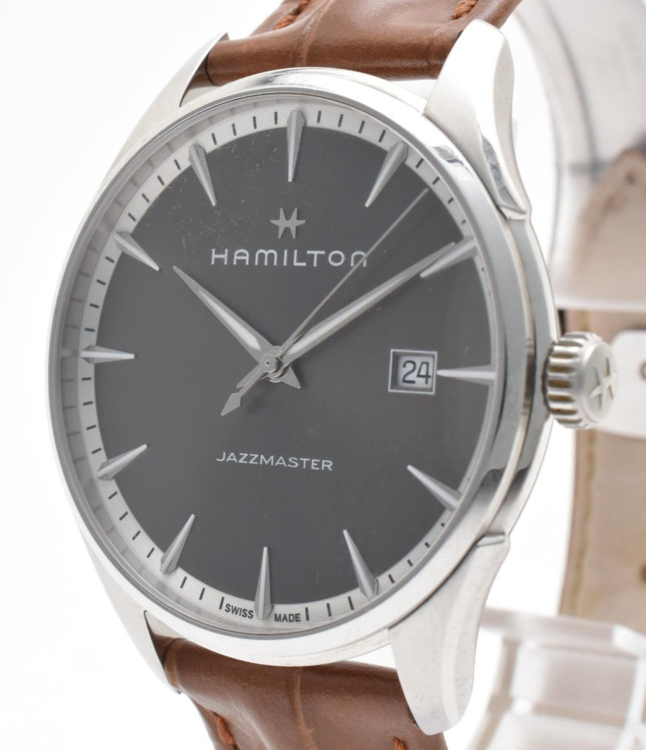 HAMILTON Jazzmaster H324510 Black Dial 39mm Quartz Men’s Watch Near MINT JAPAN