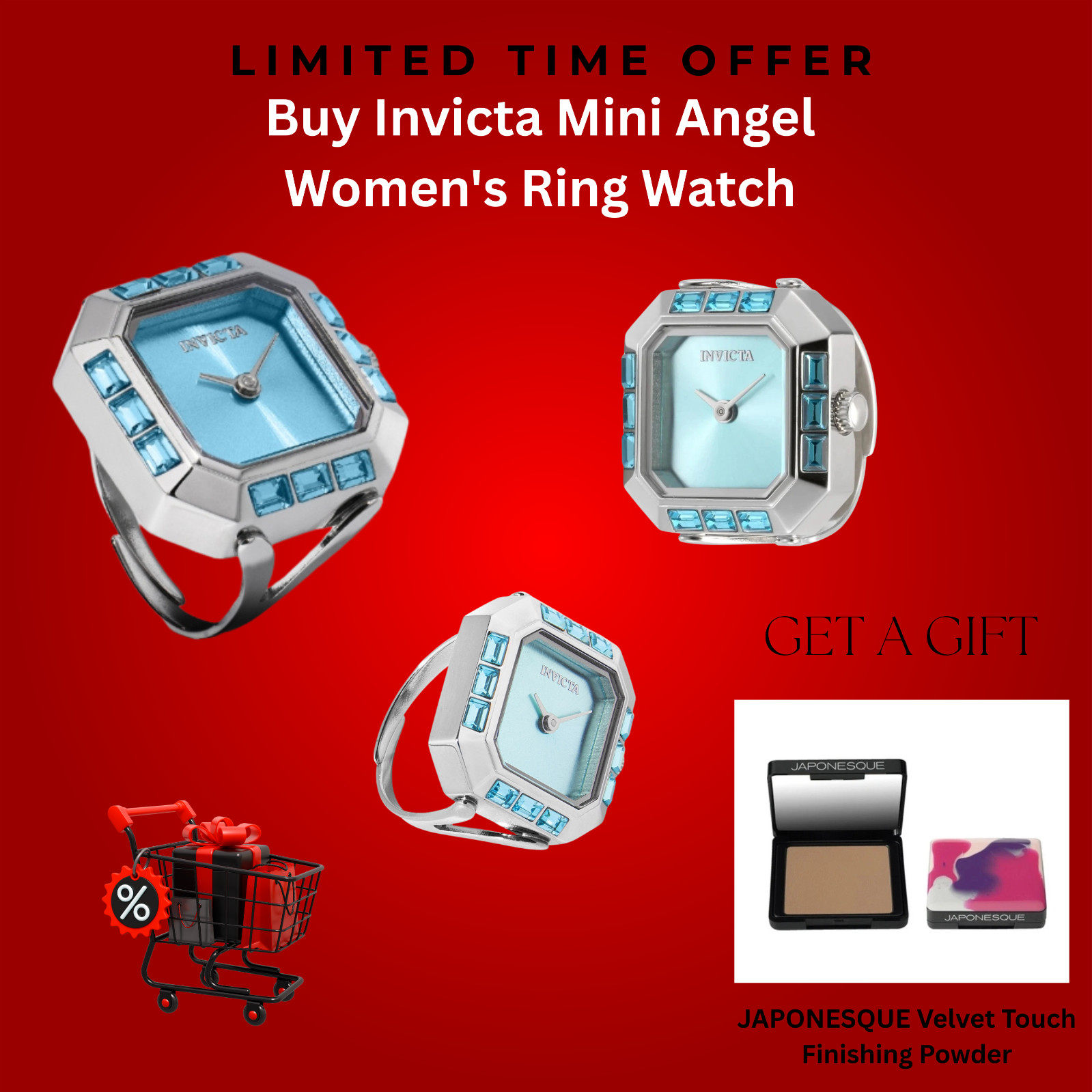 49579 Invicta Mini Angel Women’s Ring Watch – 21.5mm, Silver New get a Gift