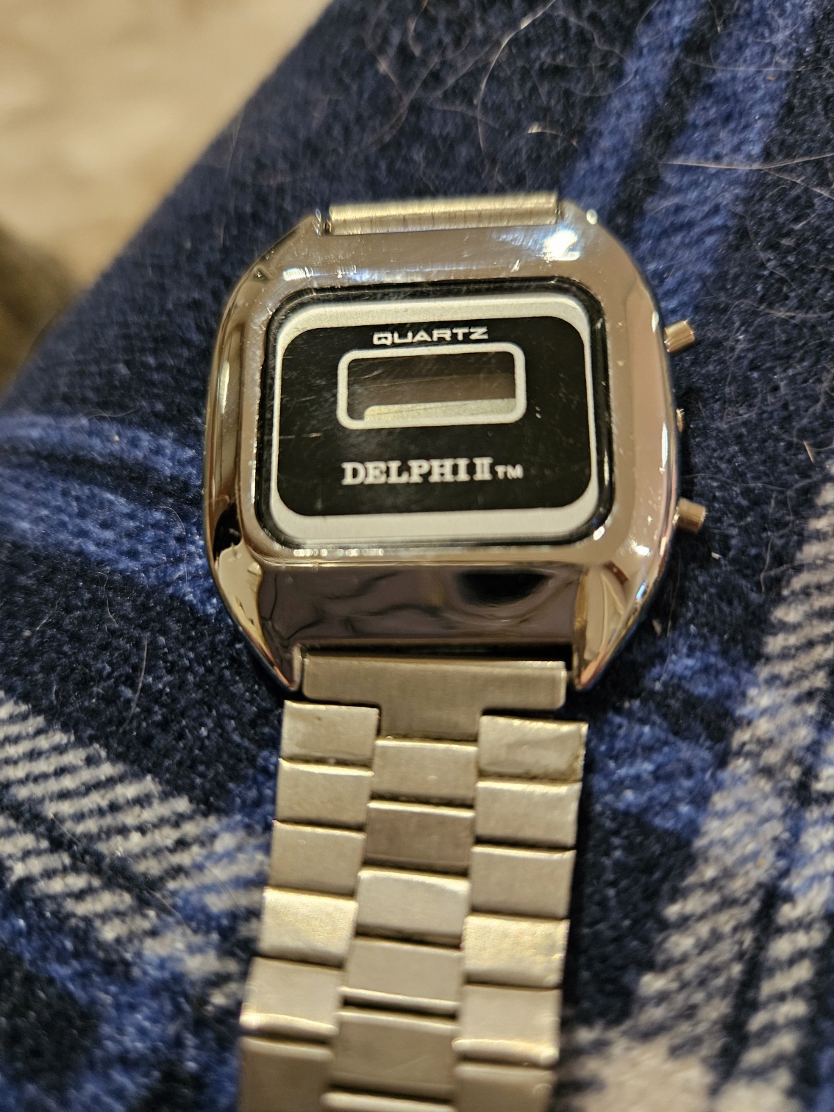 Delphi Delphi II Quartz Digital Water Resista ,Silver Metal Square Black Dial,