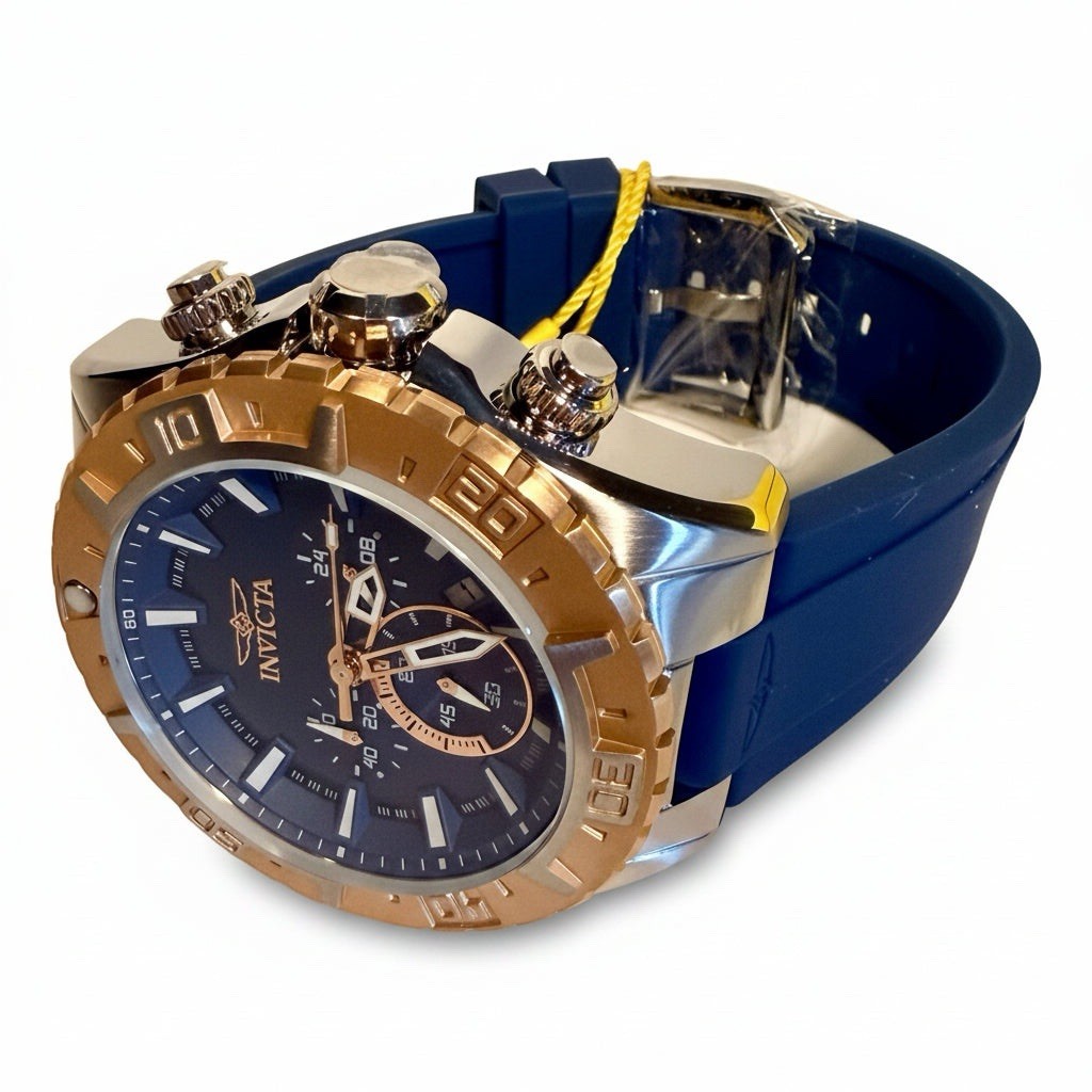 Invicta Aviator Propel Mens 49mm Blue Dial Chronograph Quartz Watch 22523 Steel