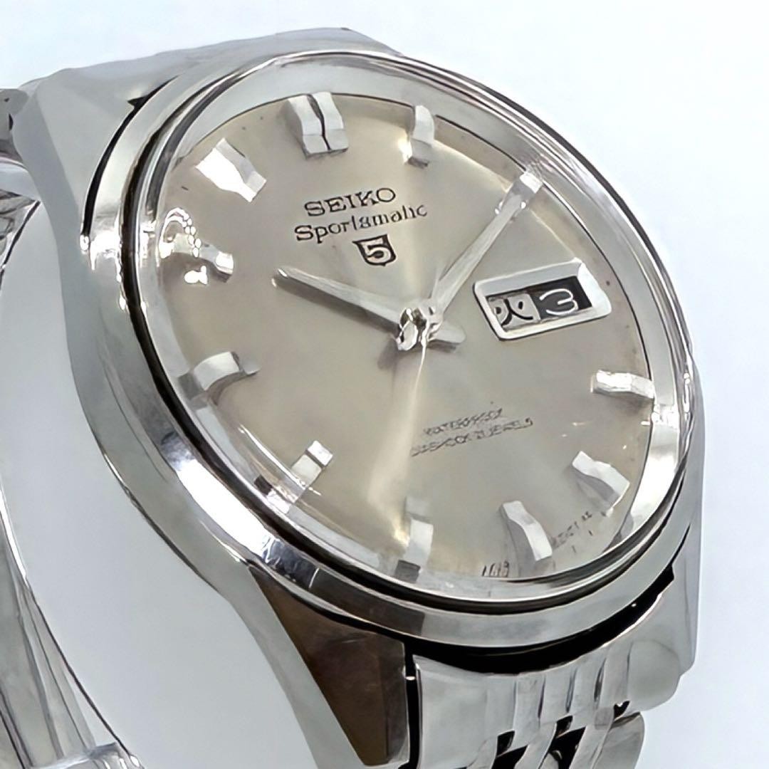 SEIKO Sportsmatic Deluxe 6619-8150 Automatic Silver Day 1.4in Case 6.5in Wrist