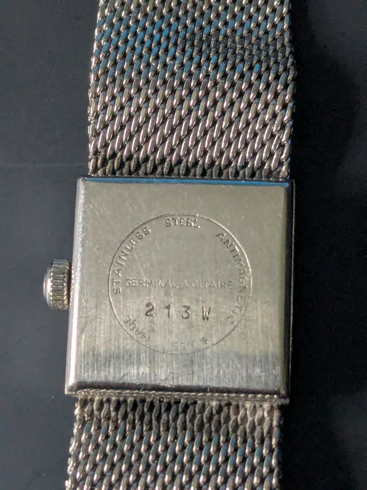 Germinal Voltaire Vintage Ladies 1970’s Watch 17 Jewels Swiss Made Steel 17.5 mm