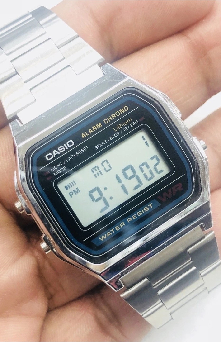 CASIO A158W-1 Unisex Classic Silver Digital A158 Sport Watch WR 30M NEW