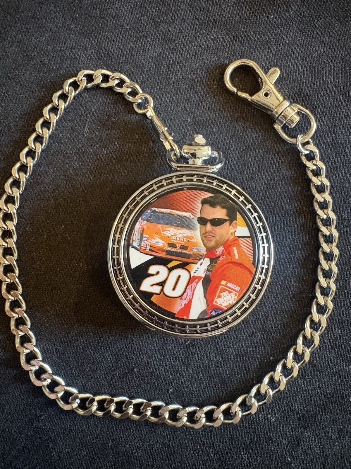 Tony Stewart Commemorative #20 NASCAR Pocket Watch Franklin Mint