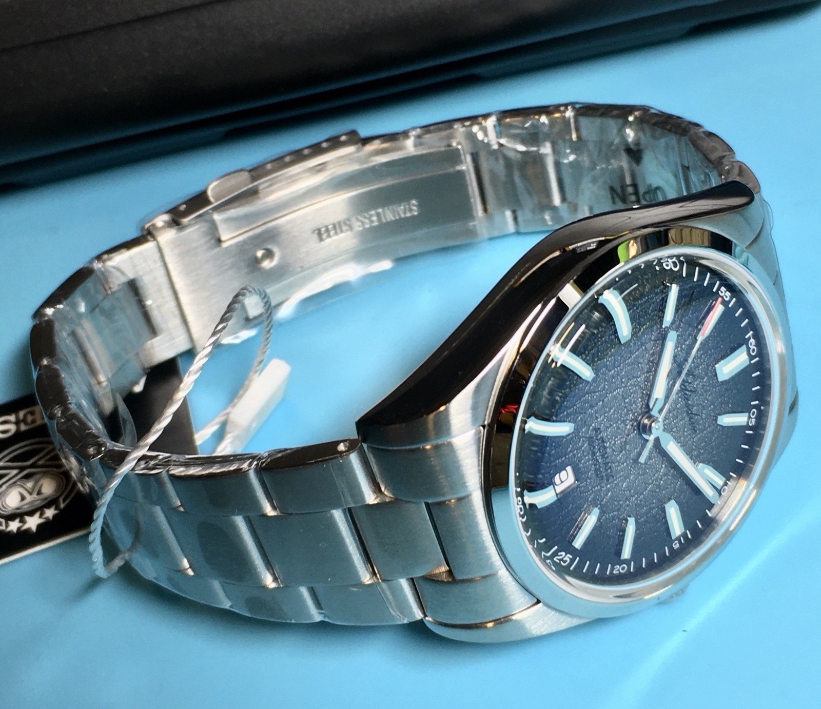 ADDIESDIVE GREY FUME CRACKED ENAMEL DIAL WATCH 39MM SPORT SWISS BGW9 K1 CRYSTAL