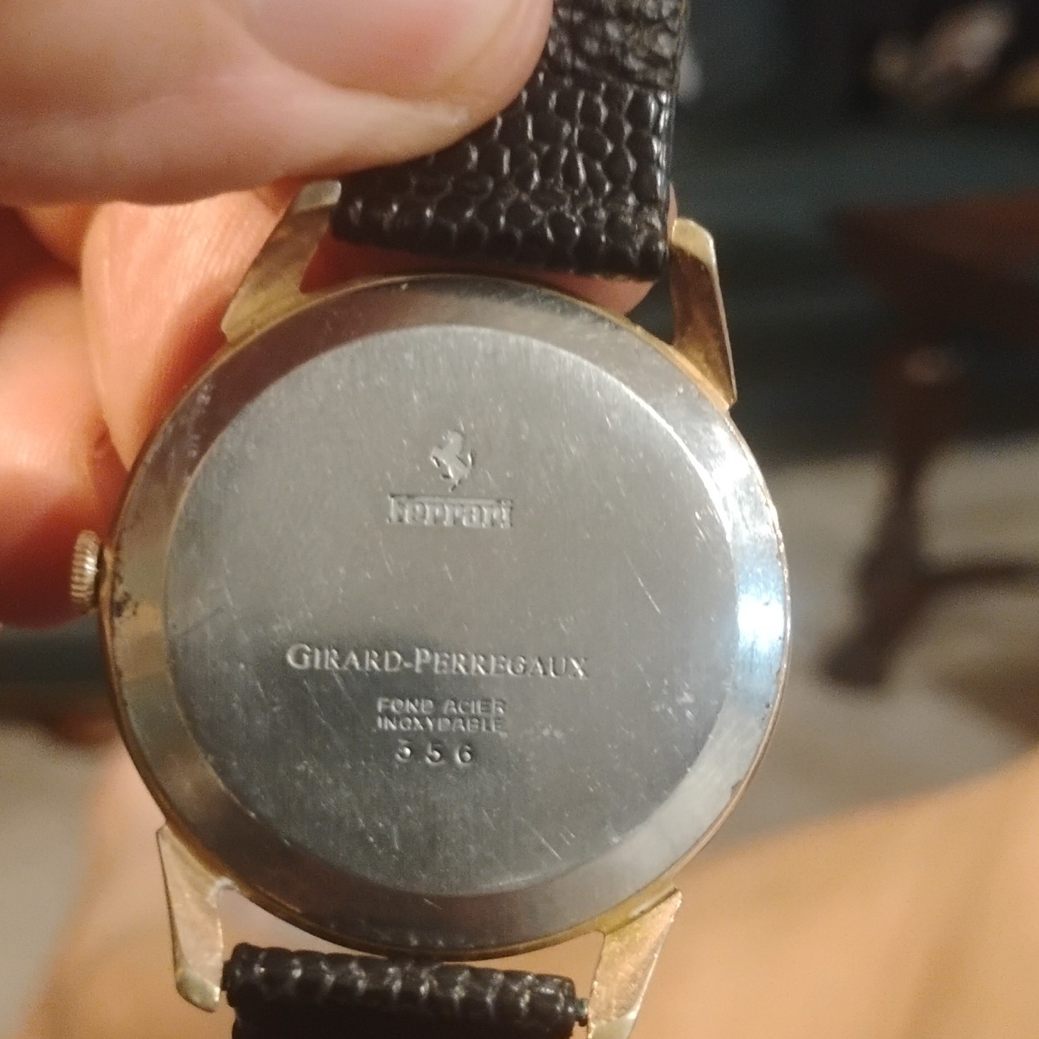 Girard-Perregaux Ferrari Red Dial Manual Gold Filled Watch Black Leather Strap