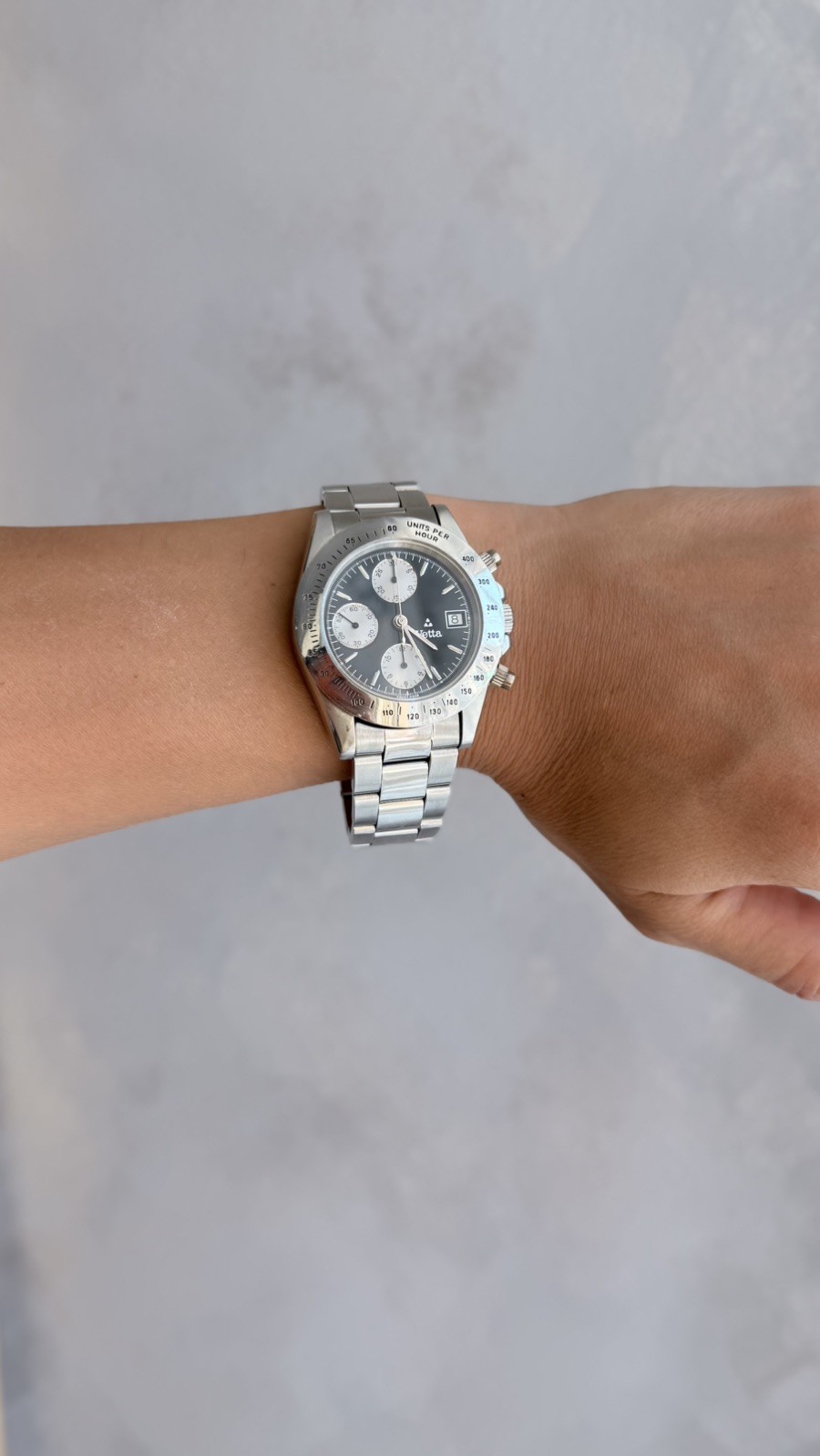Top Chronograph Automatic 40mm Black Panda Steel Swiss Made Box Original