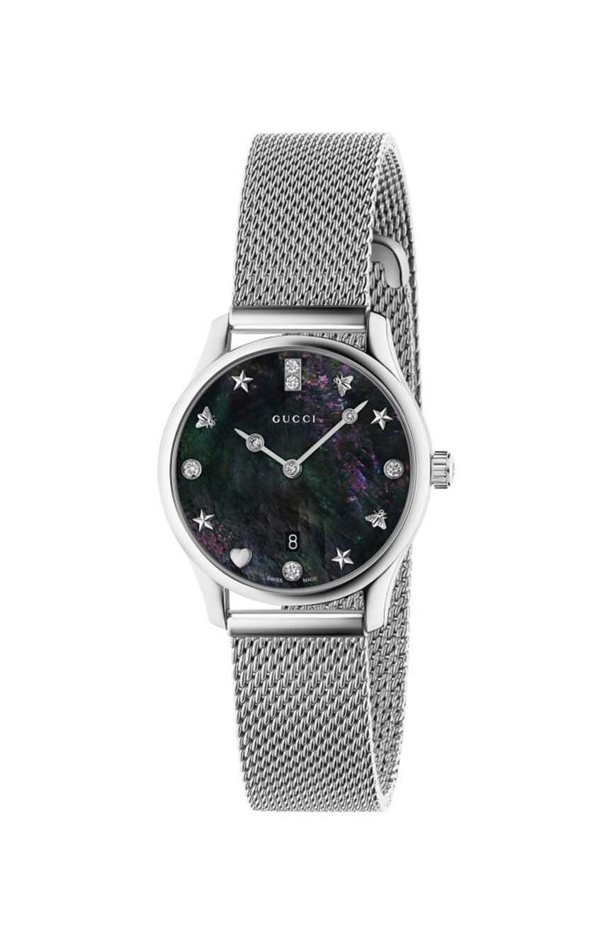Gucci G-Timeless YA1265001 Black MOP Dial Stainless Steel Women’s Watch
