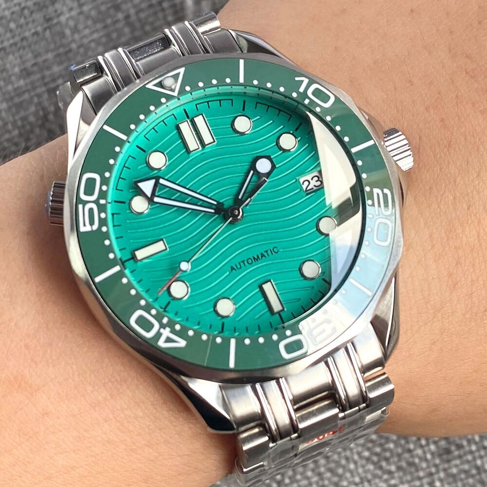 Luxury BLIGER 41mm Mechancial Men Watch Sapphire NH35 PT5000 Movement Blue Green