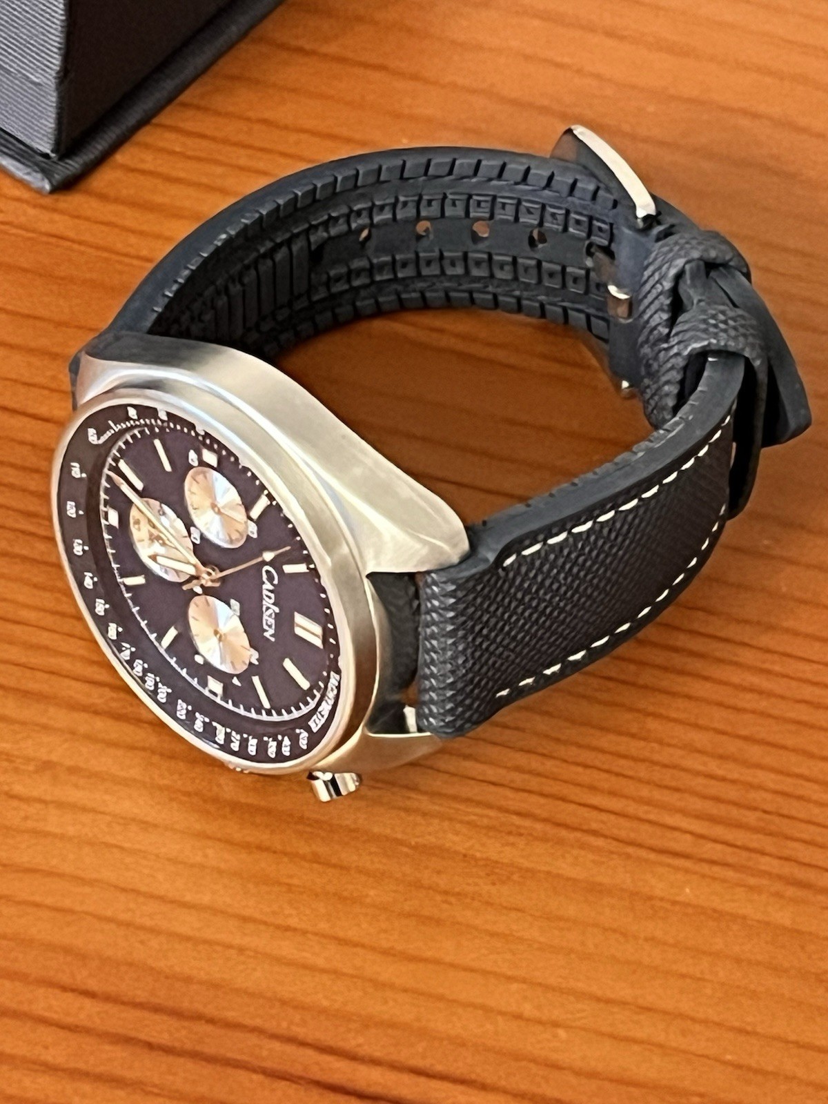 CADISEN 7063 42mm Chronograph Tachymeter 24hr Time AR Sapphire Seiko VD53 Quartz