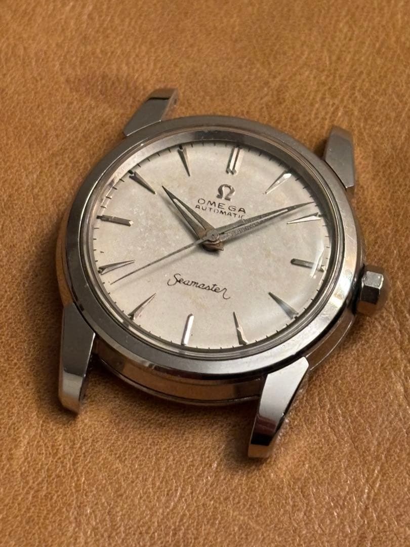 Vintage Omega Seamaster Automatic 1950s Cursive Logo Silver Dial 32mm