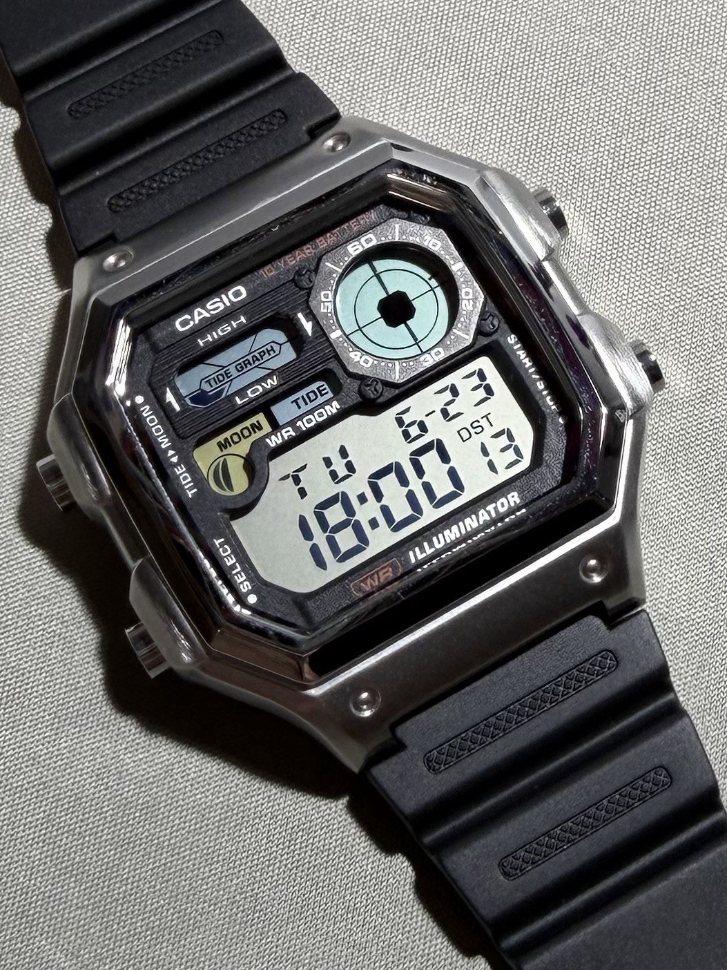 Casio WS1700H Custom Mod Stainless Steel Case Mineral Crystal Premium Build