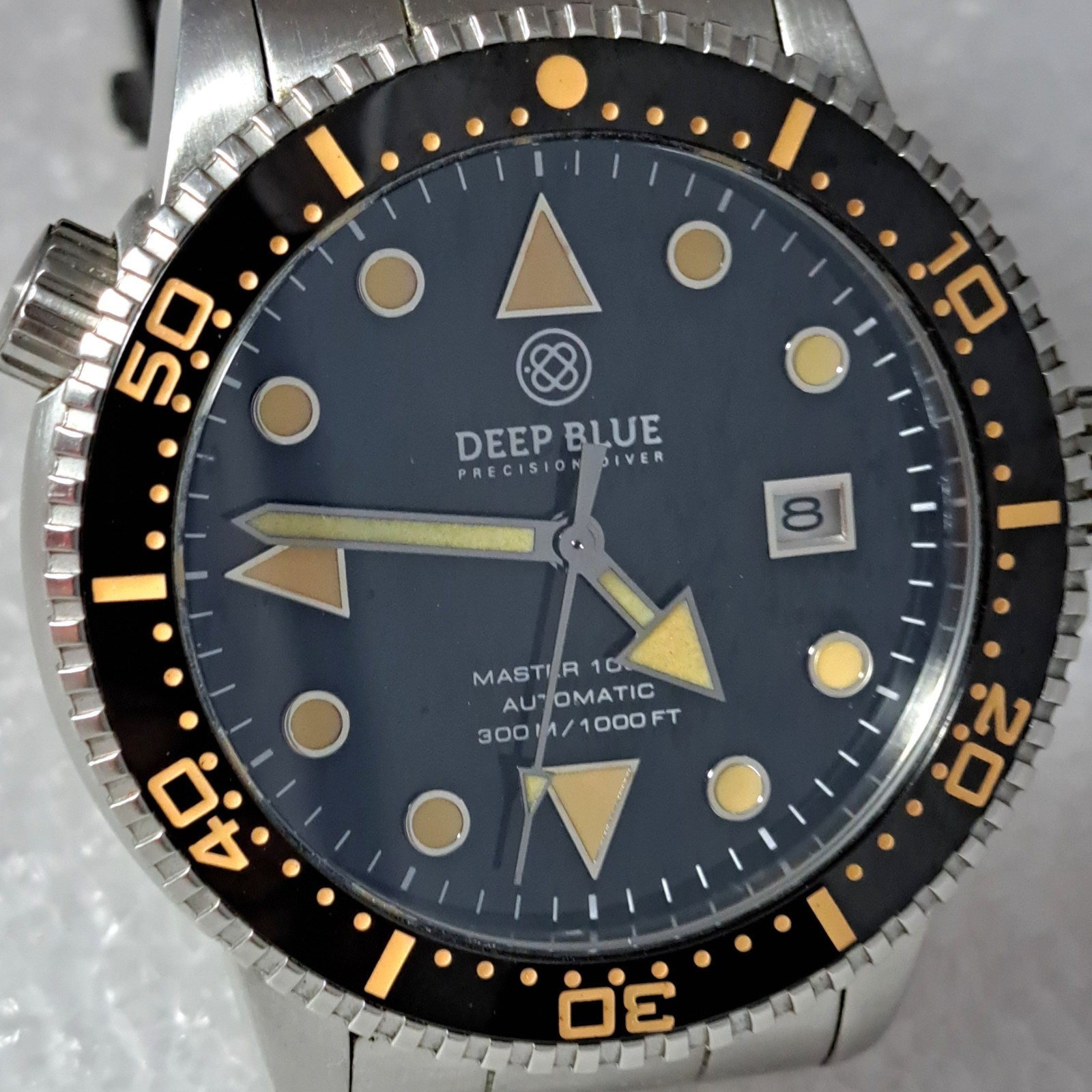 Deep Blue MASTER 1000 II Mens Watch 44MM AUTOMATIC DIVER BLUE LUME CERAMIC BEZEL