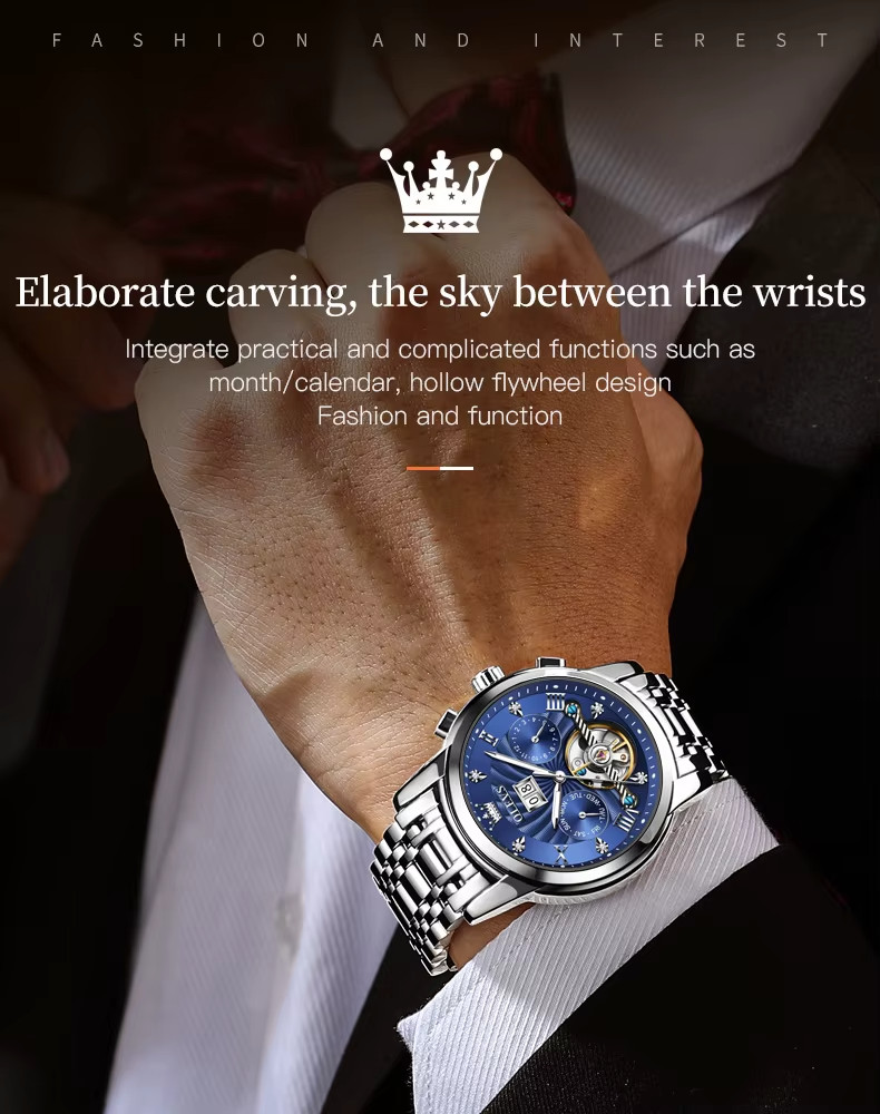 OLEVS 9910 Brand original authentic watches for man luxury Gift Box Steel belt