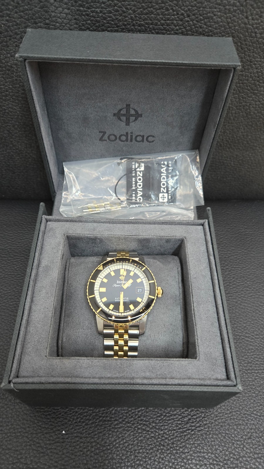 Zodiac Super Sea Wolf, Z09271, 40mm Case, 6.5″ Band Men’s Watch