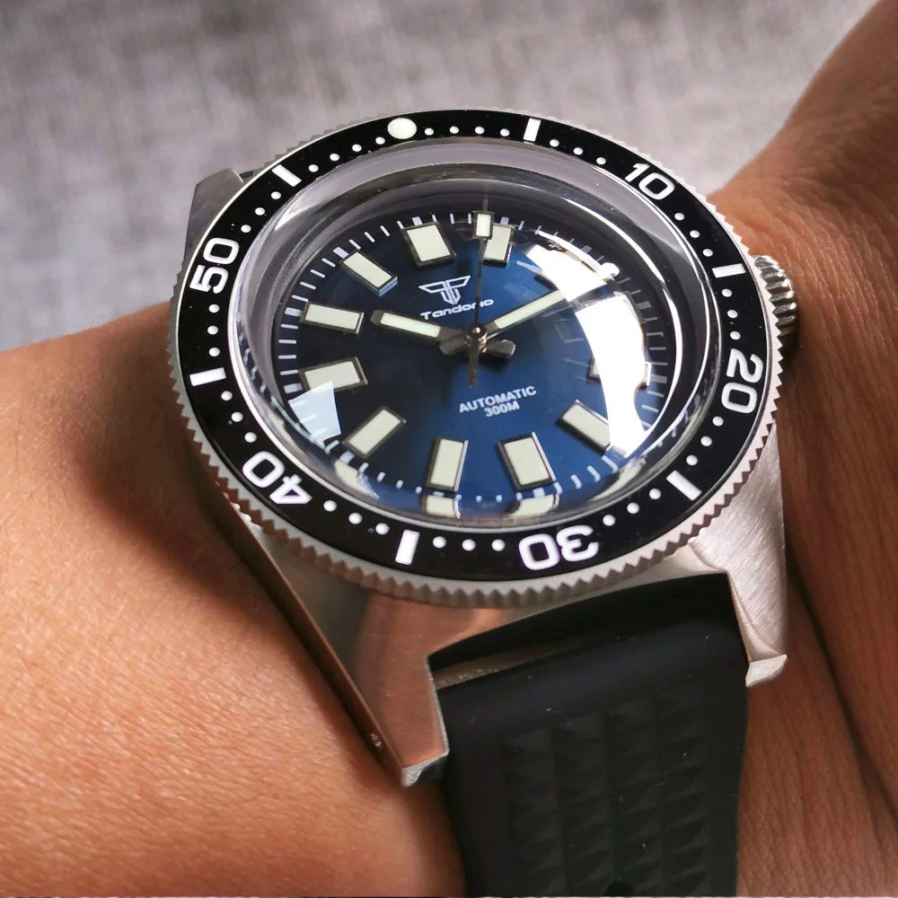 Tandorio 41mm 62MAS 30ATM Black Automatic Men Watches For Japan NH35/Miyota 8215