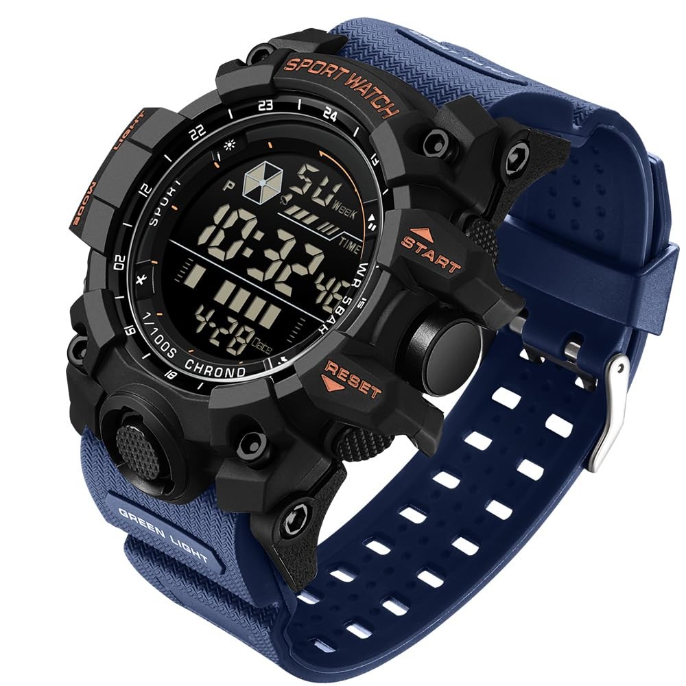 Mens Digital Watch Military Multifunction LED Electronic Waterproof Alarm