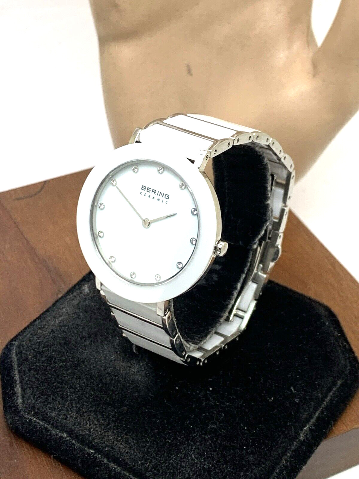 Bering Women’s Watch 11435-754 Quartz White Dial Ceramic Silver Steel Band 34mm