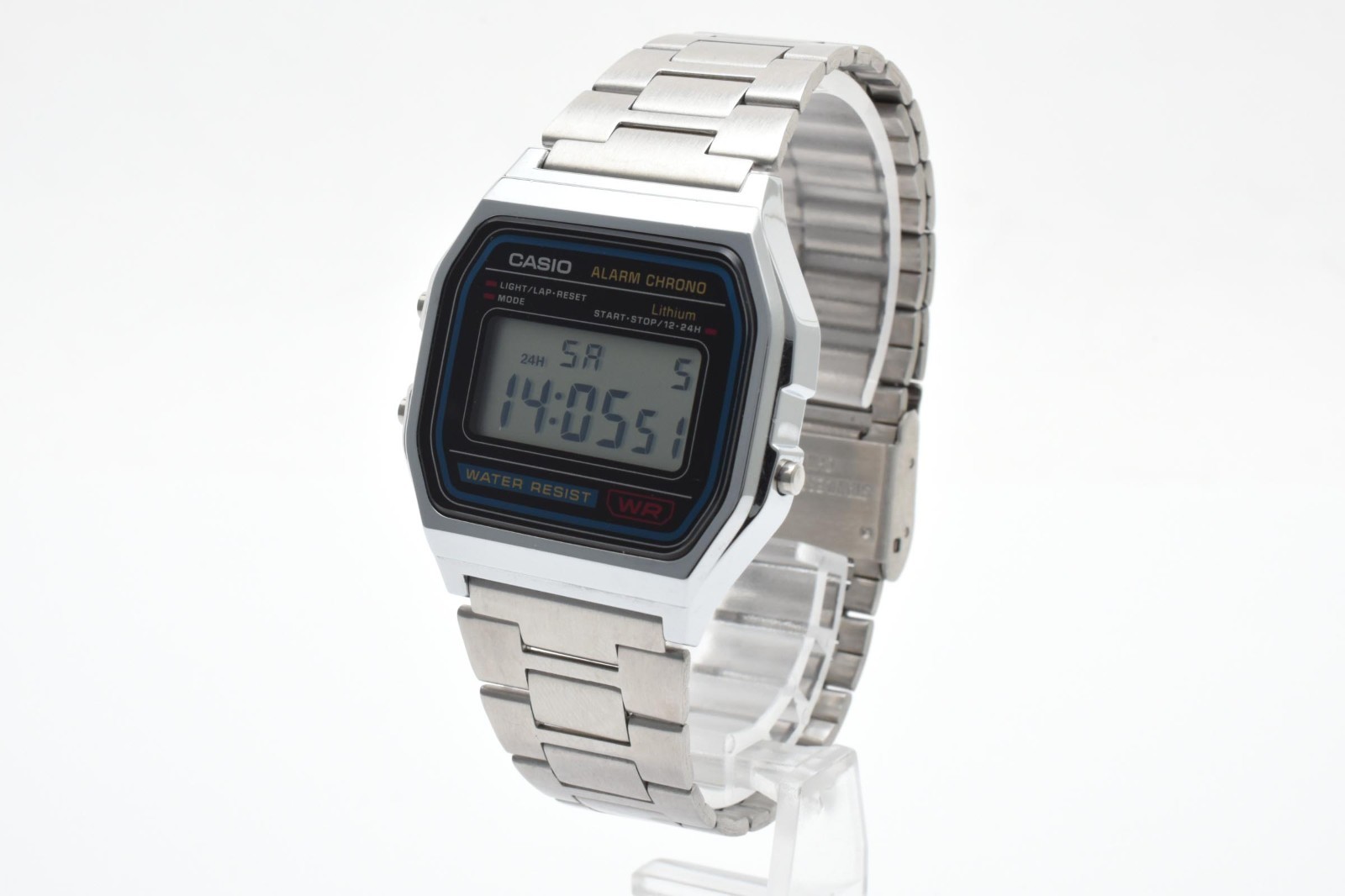 [Exc+4] CASIO 593 A158W Digital Alarm Chronograph Watch Quartz Made CHINA FromJP