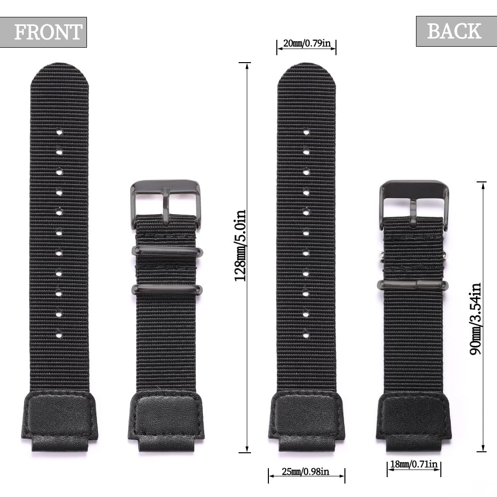 Military Nylon strap Compatible with Casio AE1200WH AE1500WH A158WA W800H SGW-30