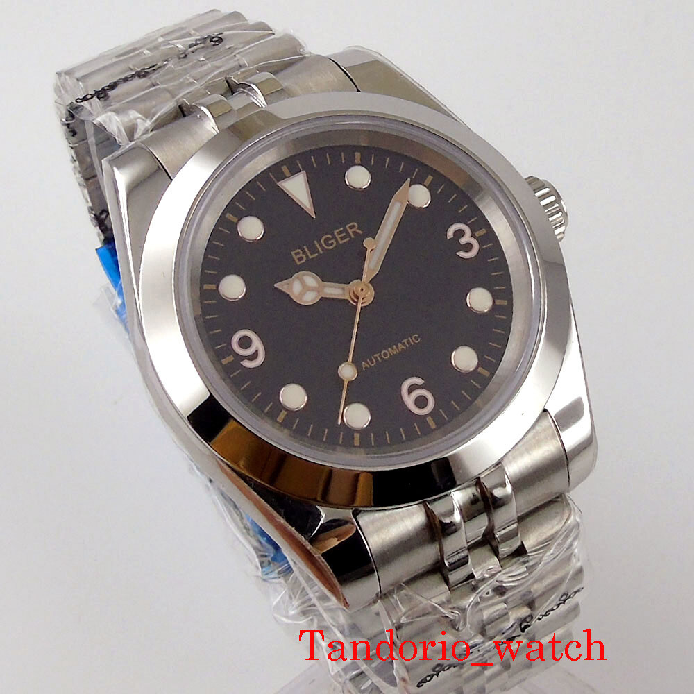 Bliger NH35A PT5000 Automatic Men Watch Sapphire Glass Rose Gold Marks Date