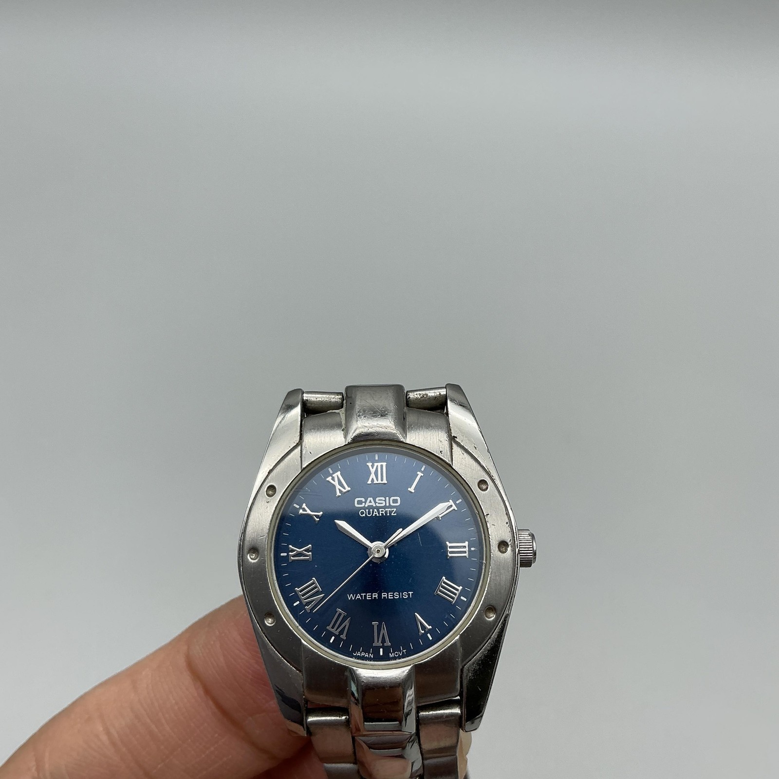 Casio Womens Watch 26mm Blue Dial 705 LTP-1143 Silver Tone Stainless 7″