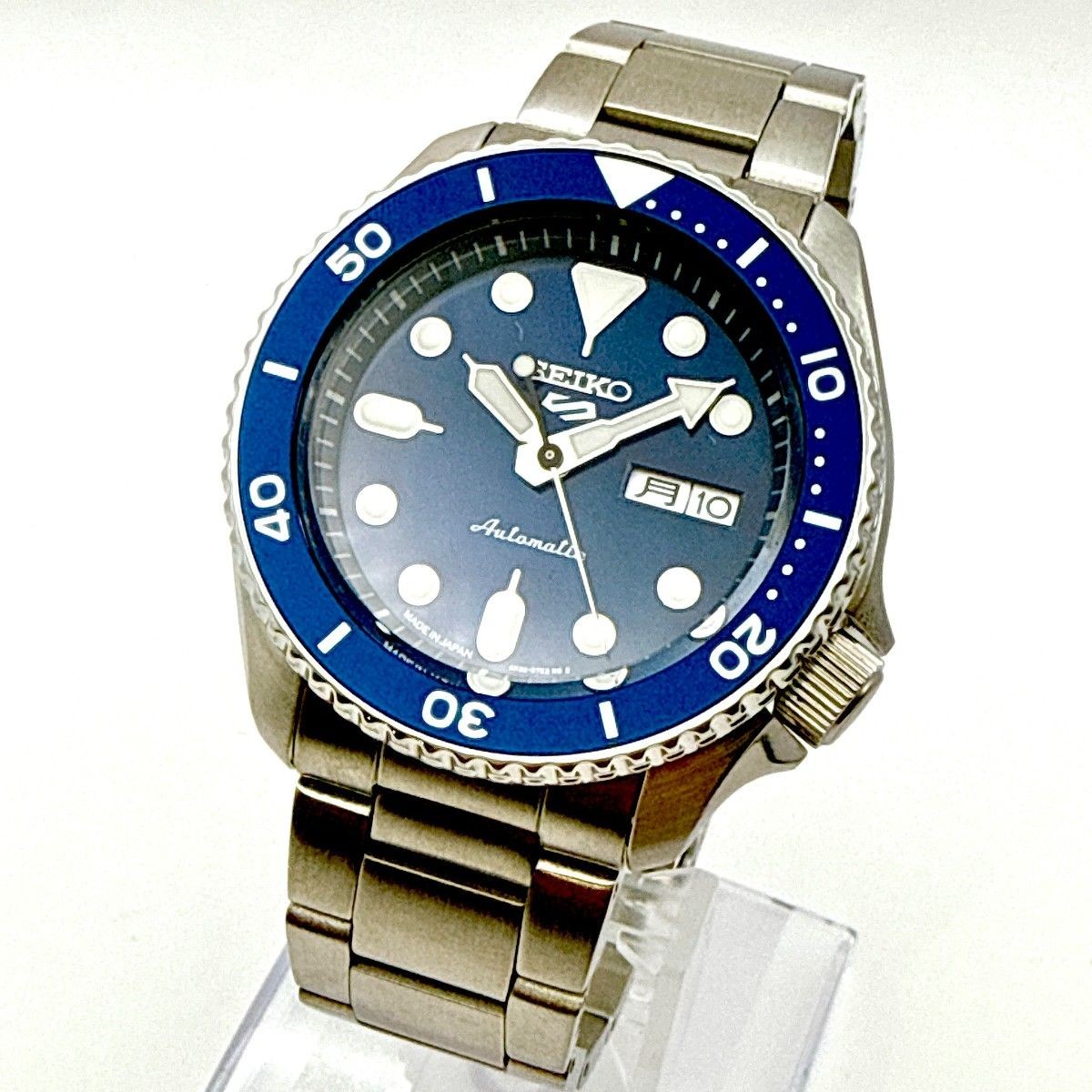 SEIKO B160 13.2mm Thick See-Through Back Black Automatic Men Pre-Owned