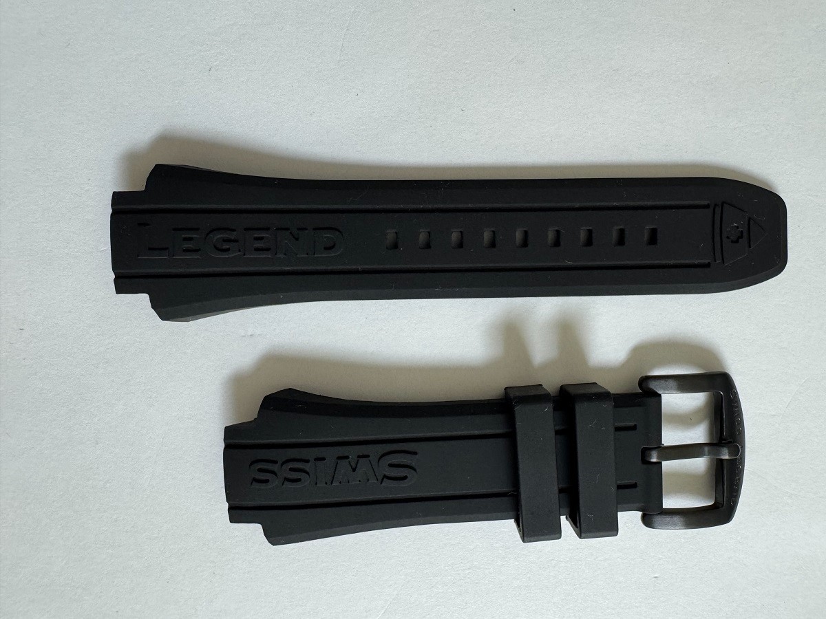 Swiss Legend Neptune SL-2184 Silicone/Rubber black band strap for 48mm watches