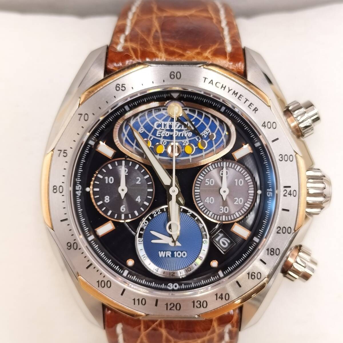 CITIZEN Eco Drive E270 S067260 Signature Moon Phase Chronograph Men’s Watch Sola