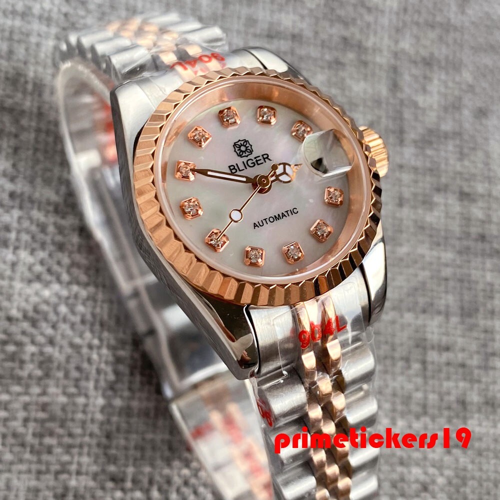BLIGER 26mm Lady’s Wristwatch Shell Dial NH05 Automatic Watch for Women Sapphire