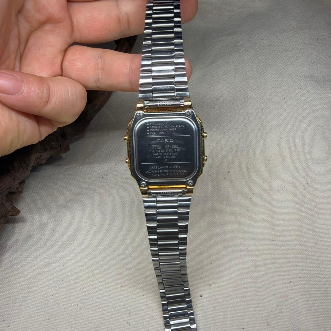 CASIO DATA BANK DB360 Gold Watch From Japan