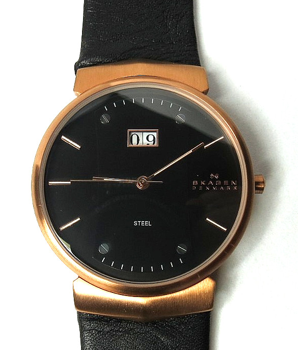 NICE MENS QUARTZ JAPAN SKAGEN DENMARK 697XLRLB WRISTWATCH BLACK DIAL40MM