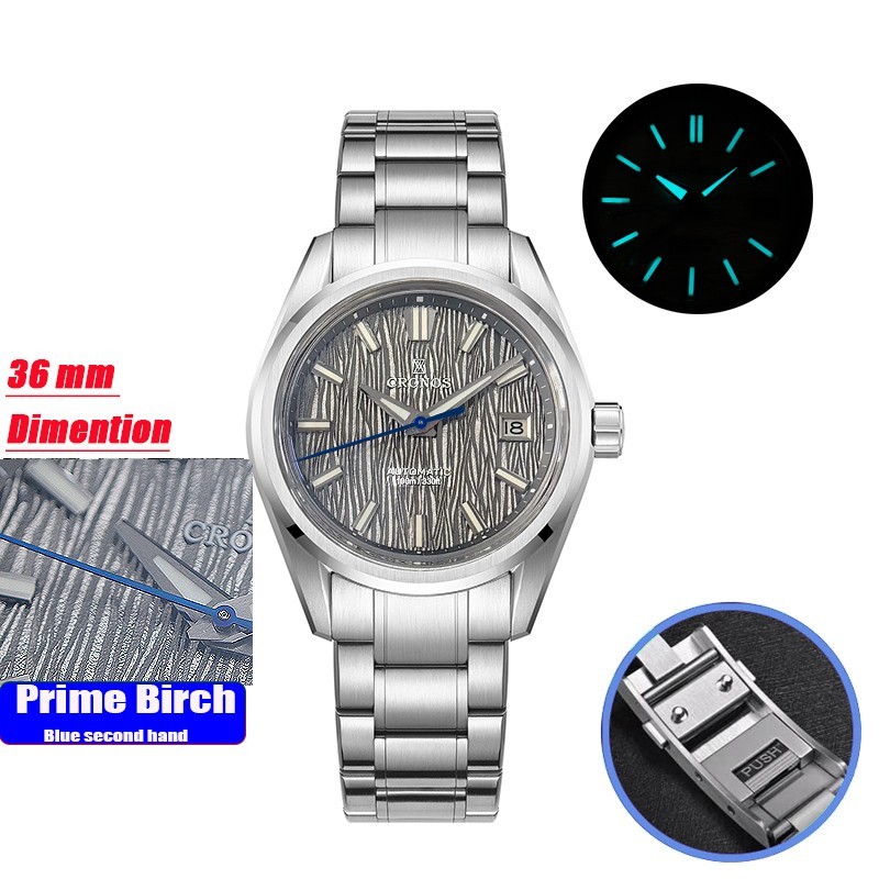CRONOS Men Diver Watch 36mm Pilot Automatic Mechanical Wristwatch 10ATM PT5000