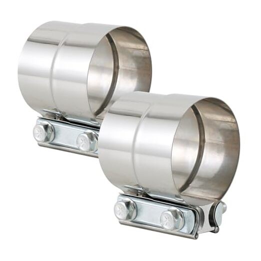 2-1/2 Inch Exhaust Clamp, Lap Joint Band Clamp Stainless Steel for 2.5 inch