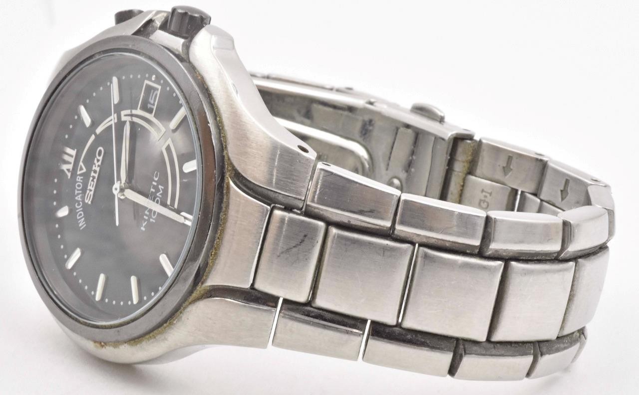 Estate untested SEIKO KENETIC DATE 100m Men’s Wristwatch 280070 Short Band