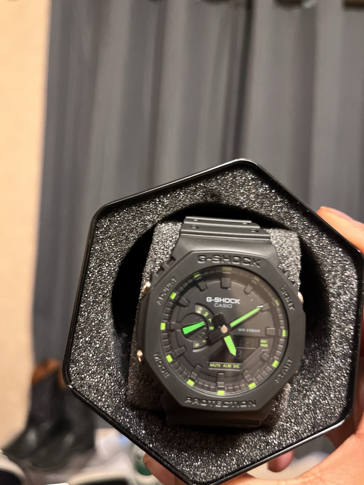 Casio G-SHOCK Analog-Digital Black/Green 200m Shock Resistant Watch w/ Box