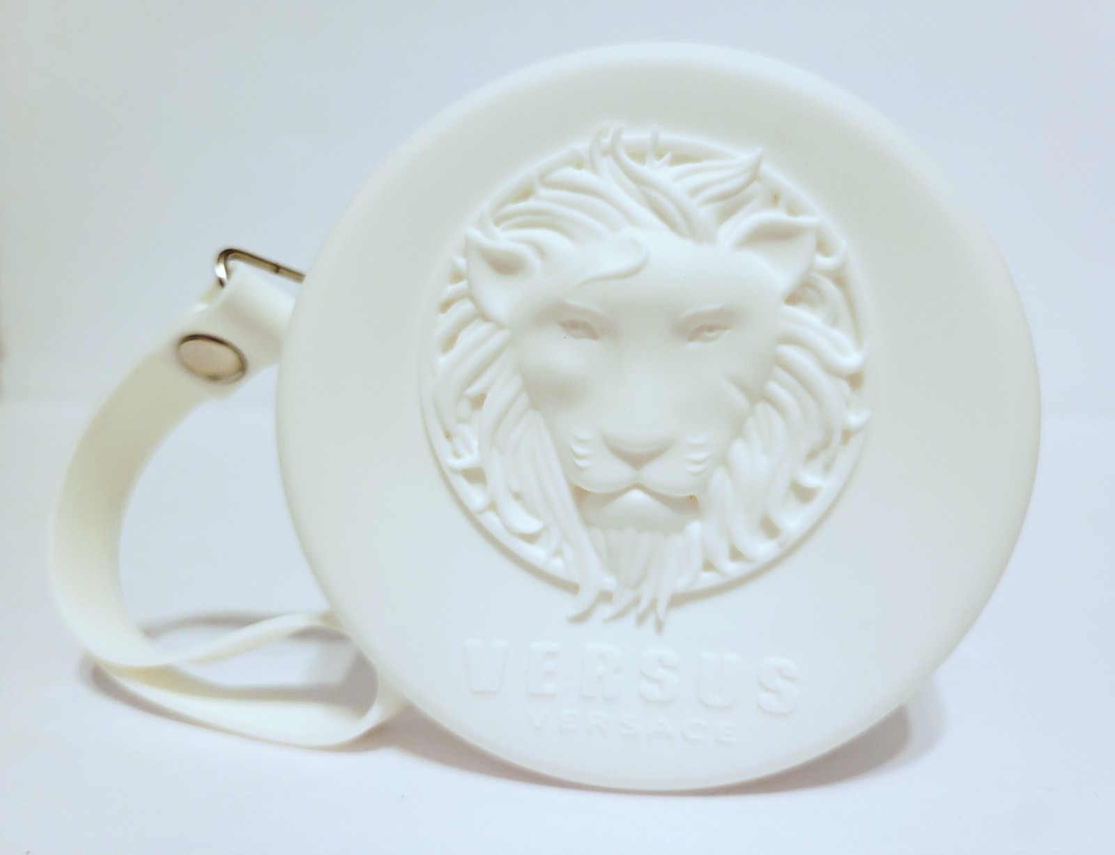 Versus by Versace White Wristlet Silicone Zip Watch Case Lion Head Authentic