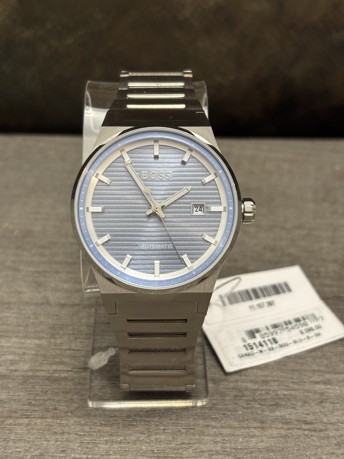 Hugo Boss Candor Automatic Men Watch Blue Dial Stainless Steel Bracelet 1514118