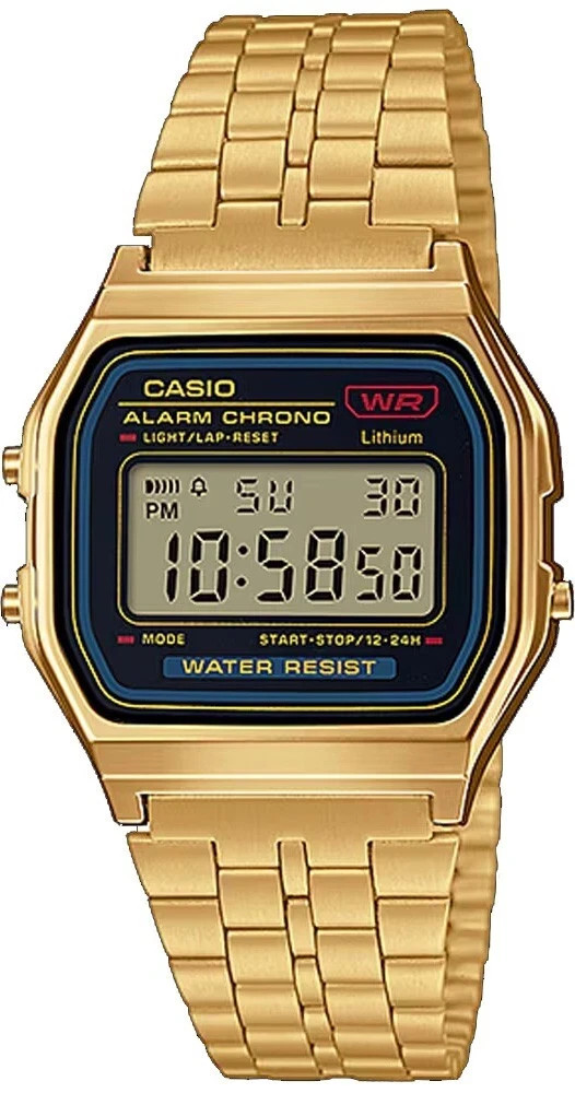 Casio A159WGEA-1 Men’s Vintage Gold Tone Alarm Chronograph Digital Watch