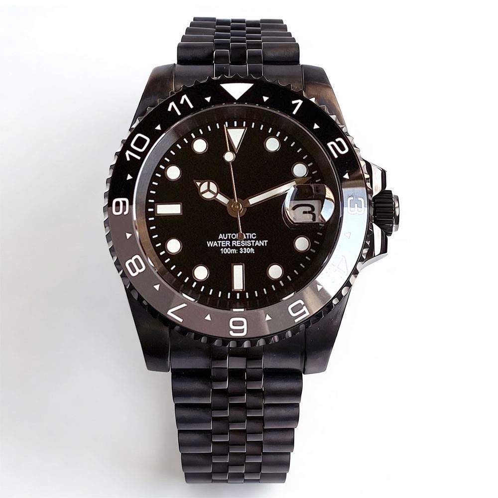 Vintage Black Business 40mm Sapphire Glass 10ATM NH35 PT5000 Men Automatic Watch