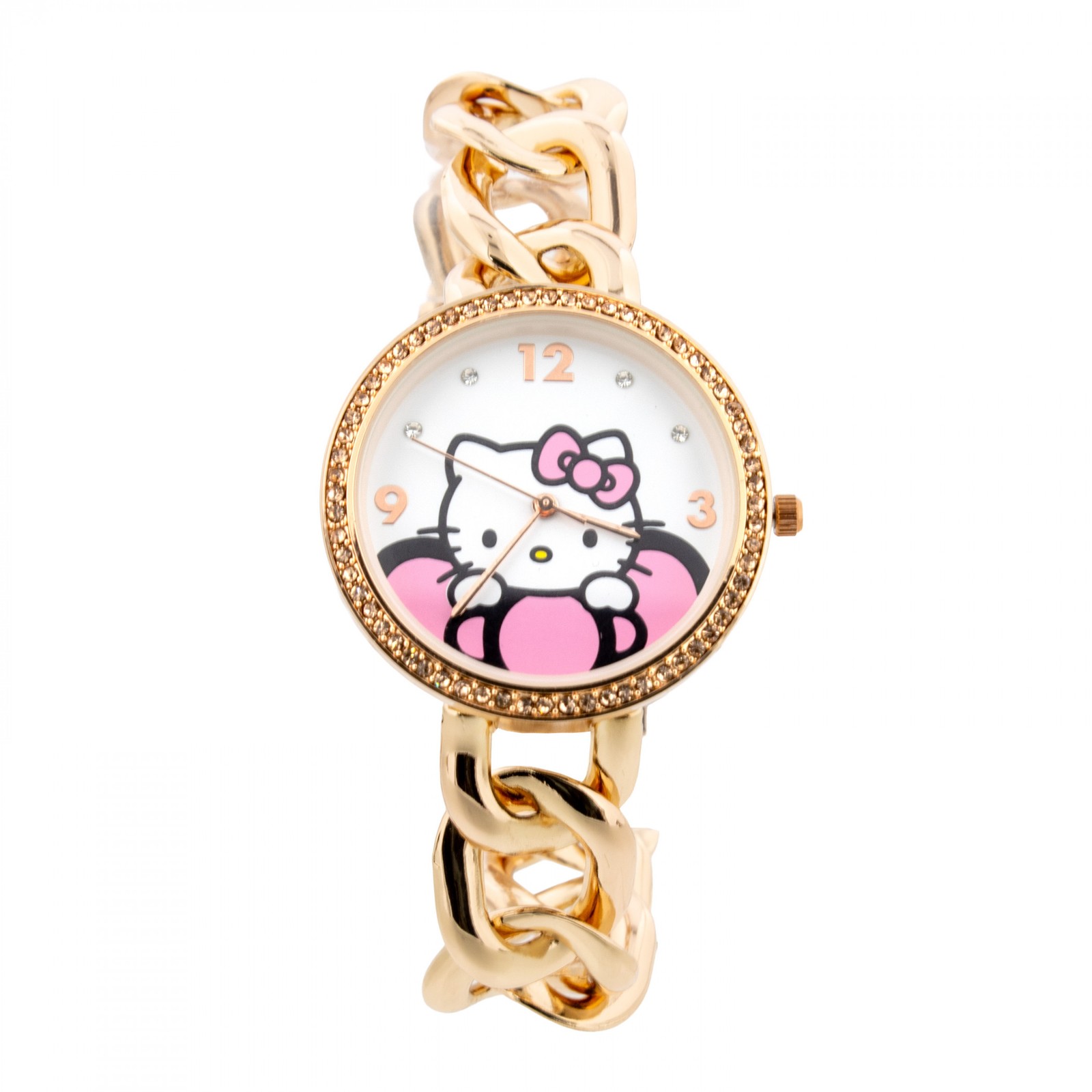 Hello Kitty Rose Gold Chunky Linked Band Analog Watch Gold