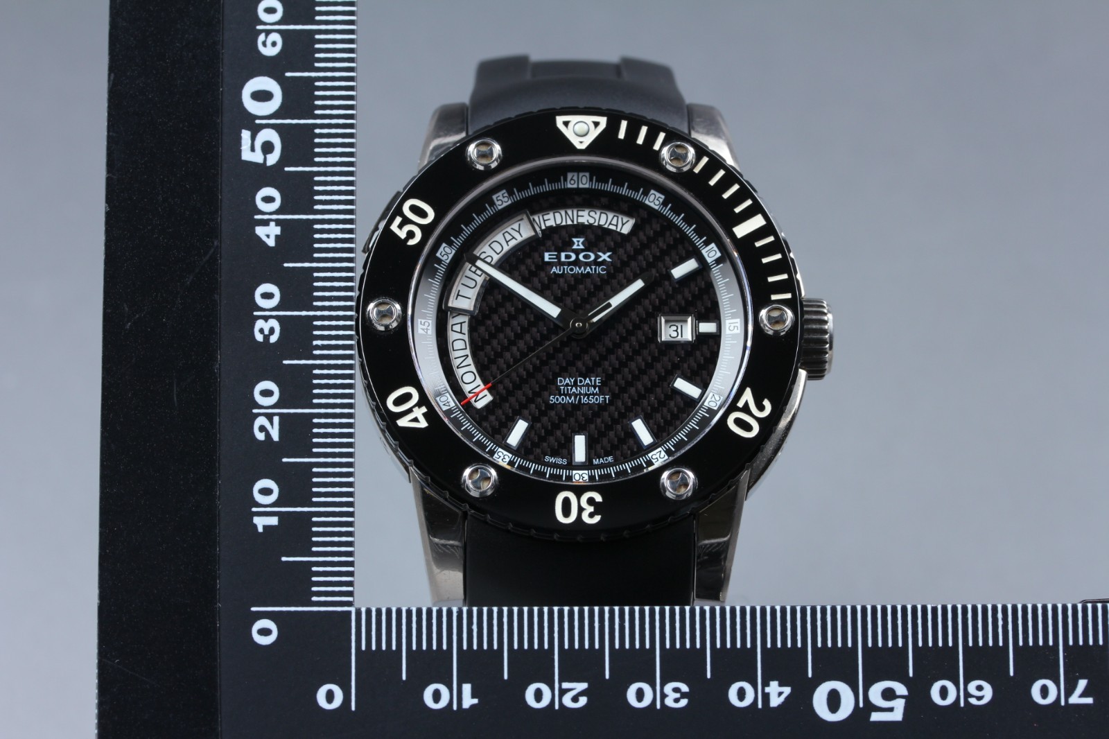 [NEAR MINT w Box] EDOX Class-1 Day Date 83005-TIN-NIN Titanium AT Mens Watch JPN