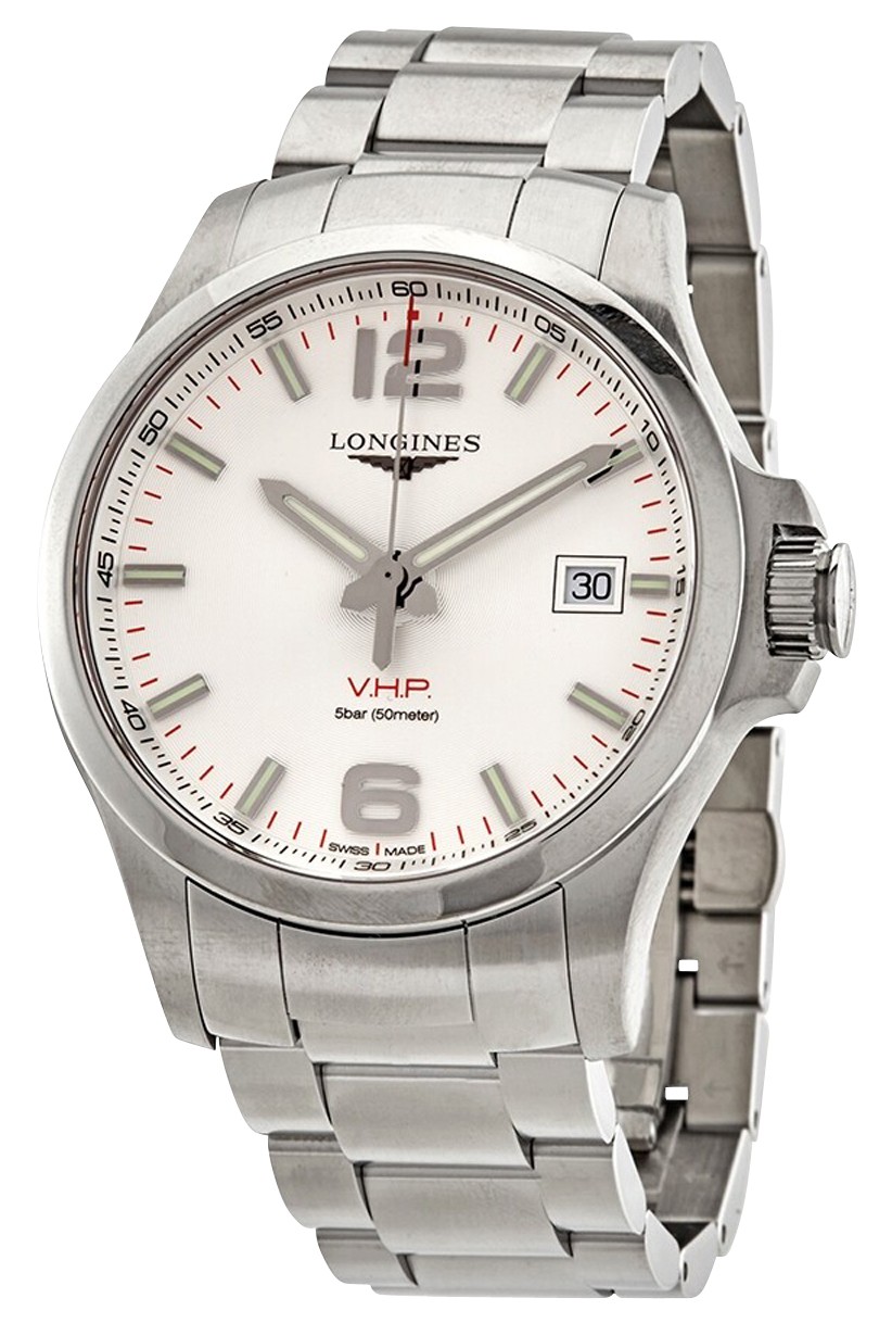 Longines Conquest V.H.P. Steel Perpetual Calendar Date Mens Watch L3.726.4.76.6